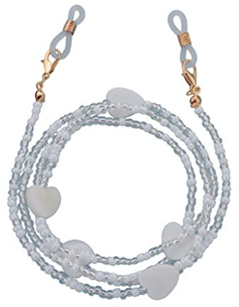 Herz-Kunststoff-Brille Sonnenbrille Brille Brillenkettenhalter Kordel Lanyard Halskette Brillenkette Umhängeband Seil (Color : A, Size : 76cm) (A 76cm)