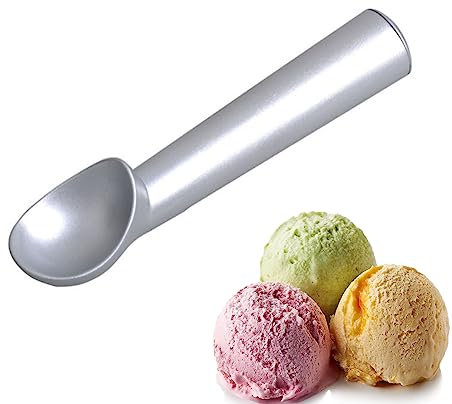 Breadom Cuillère à crème glacée,cuillère à Biscuits en Aluminium,Gadget de Cuisine,pour Le yogourt glacé,Les gelatos,Les Sundaes,Les boulettes de Viande,la purée de Pommes de Terre et Les Muffins