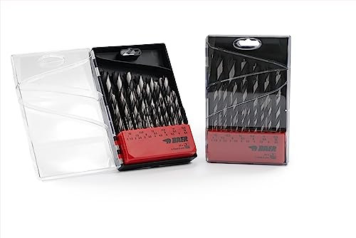 BAER Holzbohrer Set 1-13 mm (25 tlg.) - Holzbohrersatz - Holzspiralbohrer - Holzbohrerset - Bohrer Set - Bohren in Holz - Spiralbohrer - Bohrkörper aus Werkzeugstahl C45 - präzise Zentrierspitze