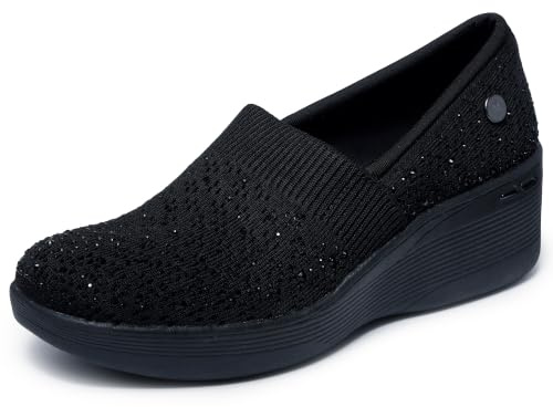 Skechers Women's Martha Stewart Pier Lite-Reflection Loafer, Black, 5.5 UK
