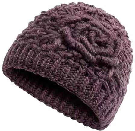 Cappelli da donna di mezza età e anziani, invernali spessi e caldi, cappelli invernali a maglia per madri, Colore caffè., 7-7 5/8