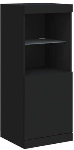 vidaXL Credenza con Luci LED Nera 41x37x100 cm