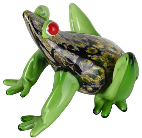 Figur Frosch Glasfigur Froschkönig Murano Stil Tierfigur Antik Glas Skulptur lup135 Palazzo Exklusiv