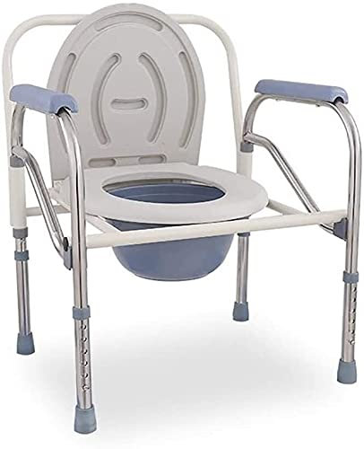 KOHARA Toilettenstuhl, Toilettenstuhl, Toilettensitz-Erhöhung mit Griffen – Klappbarer Nachttisch-Toilettenstuhl, erhöhter Toilettensitz mit gepolsterten Armlehnen für Behinderte – Bade