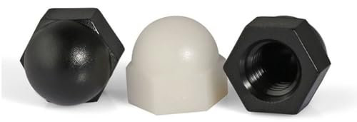 YUANYAO Schwarz-weiße Nylon-Kunststoff-Kugelmutter-Überwurfmutter M3-M12 50 Stück (Color : White, Size : M8)
