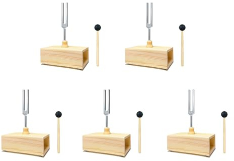 Decqerbe 5X 432-Hz-Stimmgabel mit Resonanzkasten, für Klangheilung, Stimmgabel-Resonanzunterricht, HöRtests,