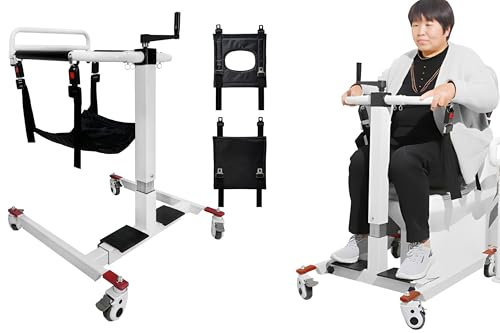 AIBOTY Patientenlifter, Nachttisch-Kommoden Stuhl Höhe/Breite verstellbar, Toilettenstuhl mit Rädern für häusliche Pflege, Transferstuhl für Behinderte, Nachttischstühle für ältere Menschen
