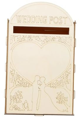 Cassetta postale a muro Scatola for biglietti di nozze in legno decorativa rustica for decorazioni nuziali, cassetta della posta for matrimoni, cassetta delle lettere for ricevimenti, feste, addio al