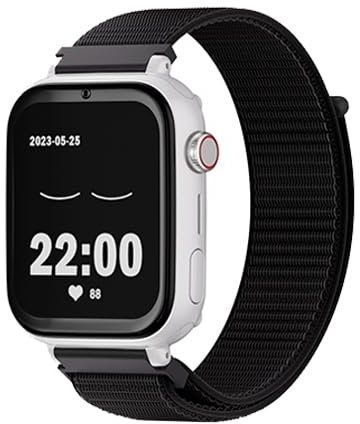 Save Family SaveWatch Plus 4G | Reloj Inteligente Niño con Localizador GPS, Llamada, Vídeo, Whatsapp, Música, Bluetooth, App Store | SIM Incluida - Esfera Blanca y Correa de Tela Negra