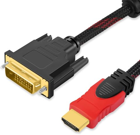 AXFEE Cavo adattatore HDMI-DVI, 1.5M Bidirezionale DVI-D 24+1/ Adattatore Cavo HDMI High Speed, 1080p/Full HD, Cavi Video Digitale, per PS4, Raspberry Pi, Xbox One, Roku