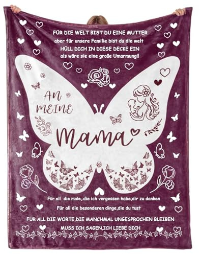 Charfia Muttertagsgeschenke für Mama, Kuscheldecke Geschenke für Mama, Mama Geburtstagsgeschenk, Beste Mama Decke Geschenk, Muttertag Valentinstag Weihnachten 1.3 * 1.5 M Decke