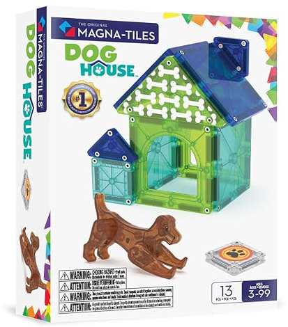 Magna-Tiles Hundehütte 13-teiliges Magnetbauset - Die Original Magnetbaumarke