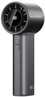 Sowmow Portable Handheld Turbo Fan, 100 Speeds Adjustable Mini Personal Fan, 4500mAh USB-C Rechargeable Battery Operated, Digital Display, Ultra-Quiet & Durable for Travel, Office, Gym, Outdoor Black