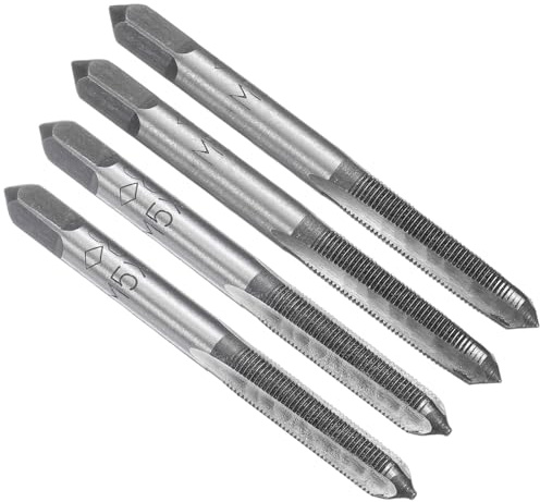 QUARKZMAN 2 Juegos De Machuelos Manuales Métricos, M5 x 0.5 H2 Roscado Cónico + Machuelo De Fondo, Acero De Herramienta De Aleación 9CrSi Kit De Herramientas Para Roscado Y Fresado