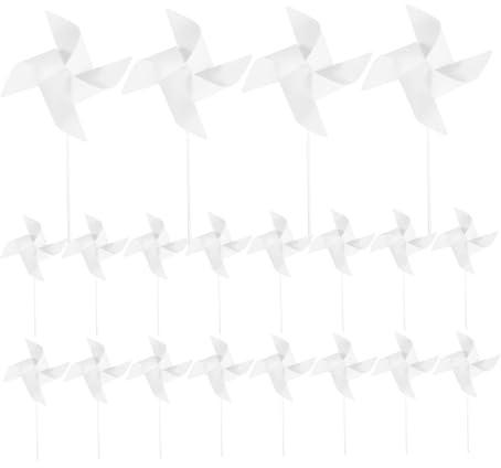 INOOMP Molinos de Viento de Papel Educativos y Divertidos 24 para Pintar en Blanco para Niños, Ideales para Manualidades y Actividades al Aire Libre