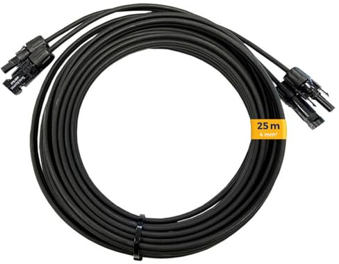 Kleines Kraftwerk Solarkabel Verlängerung 4mm² – 25 m (Paar), MC4 beidseitig montiert – PV Kabel für Solarpanel & Balkonkraftwerk