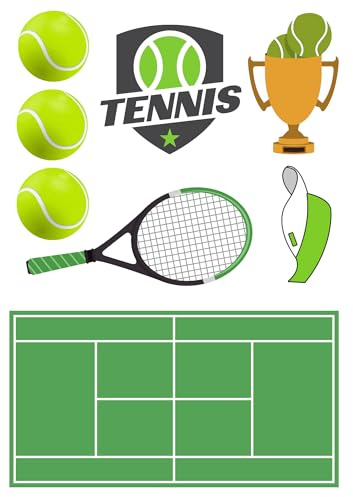 Edible print A4 Tennis theme Cake topper set cake decorations Wafer Card - NOT-PRECUT - Hen Party - Birthday