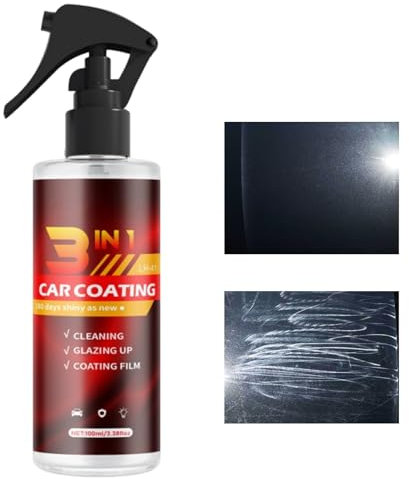 Spray sigillante in ceramica per auto – 100 ml per la rimozione dei graffi per veicoli – finitura lucida per la cura dei veicoli ad azione rapida, resistente alle intemperie, pulizia per auto e