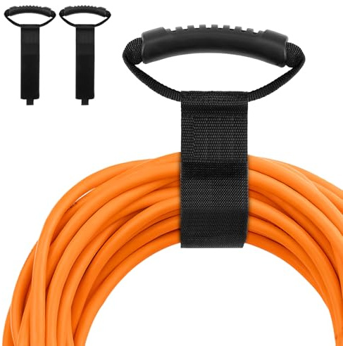2 Pièces Organisateur de Cable, Sangle De Rangement D'Extension Et Tuyaux Avec Poignée Pour Un Transport Et Un Rangement Faciles Dans Le Organisateur De Rallonges (56 x 5 cm)