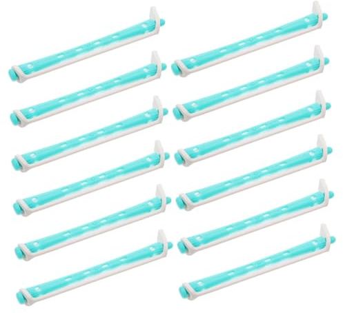 COOLHIYA 24pcs Flexible Perm Rods Hair Curling Rollers Plastic Wave Twisting Sticks Portable No Heat Hair Rollers for Women DIY Hairdressing Styling Tools