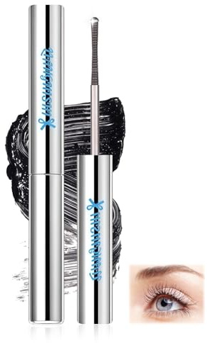 Prreal Metal Mascara, Bristle-less Metal Wand Mascaras Super 3D Curling Eyelash, Non-Clumping Iron Eye Mascaras, Smudge Proof Waterproof Mascara Black with Washable Tubing Metal brush