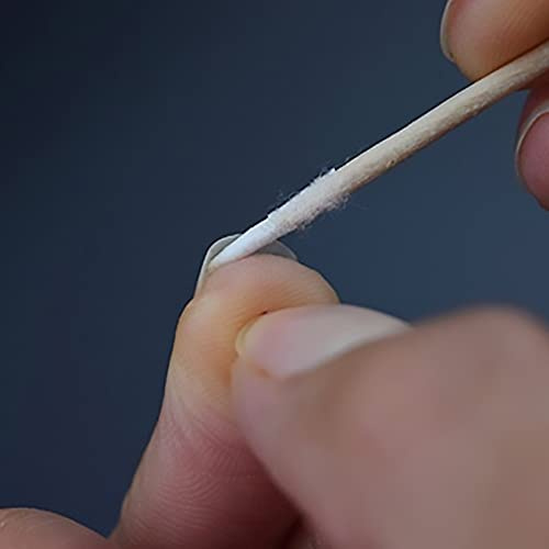 Asixxsix Hisopo de Algodón Desechable de Madera y Algodón, Herramienta de Eliminación de Maquillaje Microblading de 300 Piezas, Aplicador de Extensión de Pestañas