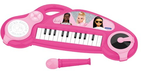 Lexibook Barbie Pianoforte elettronico per Bambini con Effetti Luminosi, Microfono, Batteria, Altoparlante Incorporato, brani dimostrativi, Lettore DJ, Rosa, K704BBLXB