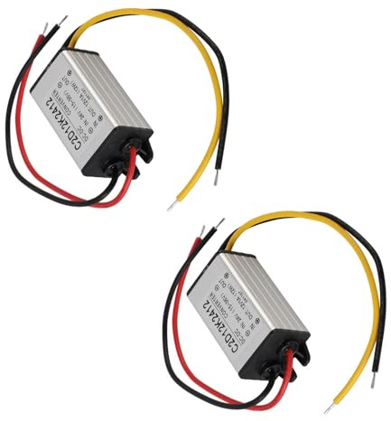 Yinhing Convertitore di Tensione 2 Pezzi da 24 V A 12 V 1 A Riduttore di Tensione CC IP68 per Sistemi Solari Marini per Camion per Auto Cablaggio Semplice Design Compatto Prestazioni Efficienza