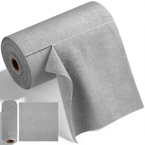 Rollo Bayetas Microfibra 30x30cm, 50 Unidades Paño Microfibra Lavables y Reutilizables, Balletas Bayeta Limpieza Rasgables Trapos Sin Pelusas Toallas Ultra Absorbentes para Cocina, Hogar, Coche (Gris)
