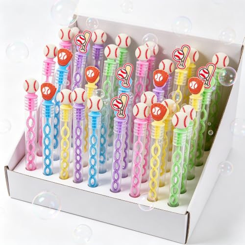 24 st bulk mini bubbelpinnar för födelsedagsfirande, klassrum karnevalspriser, sommarspel bubbelpresenter (baseboll)