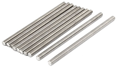 sourcing map 10 Stück Gewindestangen M8x150mm Edelstahl 304 Gewindestift Metrischem Vollgewinde Bar Gewindestäbe für Befestigung CNC-Werkzeugmaschinen 3D-Drucker Industrie Geräte