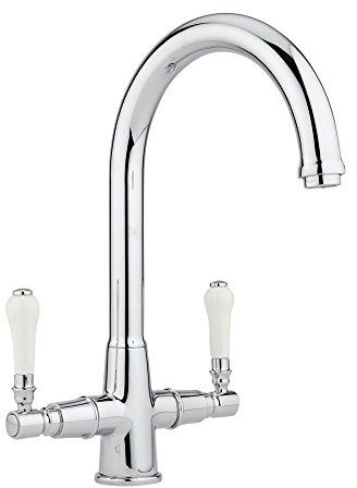 Milano Elizabeth Kitchen Sink Mixer Tap Swivel Spout Lever Handles - Chrome
