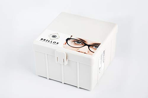 BRILLOX Brillenreiniger-Set mit Bürsten – Reinigungsbox ohne Ultraschall und Chemie, inkl. Mikrofaser-Putztuch (40x40 cm), Made in Germany
