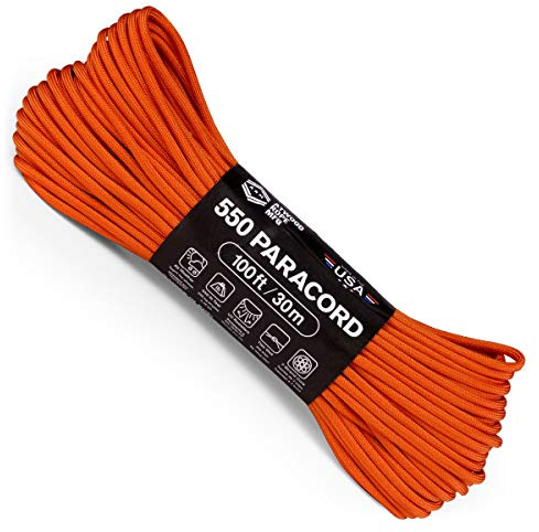 Atwood Rope MFG 550 100ft Nylon Parachute Cord 7 Strand Core Outdoor Paracord Survival Gear Made in USA | Lanyards, Bracelets, Handle Wraps,