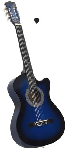 vidaXL Westerngitarre Cutaway mit 6 Saiten Blau-Schattiert 38