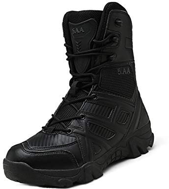 IYVW 5.AA 8810 Tactical Boot mit YKK-Zipper Schlüsselanhänger Wanderstiefel Wanderhalbschuhe Schwarz 43EU
