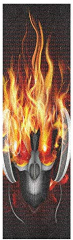 Mnsruu Dj Musik Feuer Zucker Schädel Skateboard Griffband Sandpapier Griptape Rutschfestes Blasenfrei Blatt 1 Stück Longboard Aufkleber Scooter 22,9 x 83,8 cm