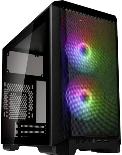 Phanteks (PH-EC200ATG_DBK01) Eclipse P200A D-RGB, High Airflow Ultrafeines Mesh Design, Mini-ITX Tower, Digital-RGB Beleuchtung, 120 mm D-RGB Gehäuselüfter, gehärtetes Glas, schwarz