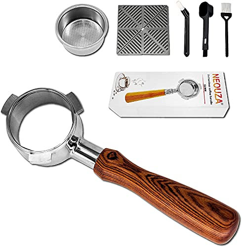 NEOUZA - Portafilter senza fondo per macchina da caffè Breville Sage 870/875/878/880, cestello riempitivo, cucchiaio, manomissione, pennello