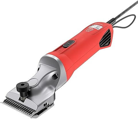 Masterclip Hunter Horse Clipper - Mains Powered Heavy Duty Horse Clippers Fitted with A2 Fine Cut Blades - Suitable for All Coat Types [Red]