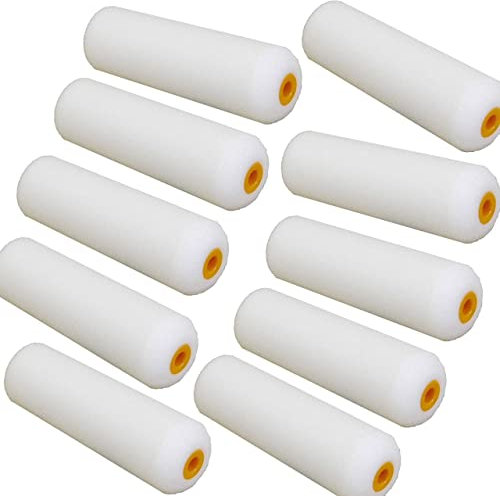 PEBBLE HUG 4 Mini Paint Rollers Set Foam for Emulsion, Paint, and Wood Stains, Widely Used, Versatile Size, Panel Doors, Ideal for Use (Pack of 20)