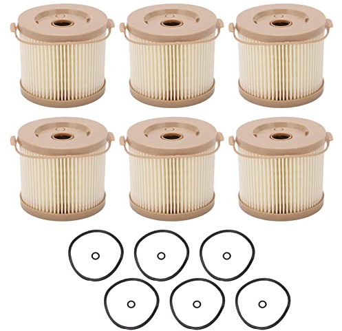 aqxreight Kraftstofffilter, 6 Stück Kraftstofffilter Wasserabscheider Öl Wasserfilter Kit ABS Ersatz für RACOR 2010PM‑OR 500FG