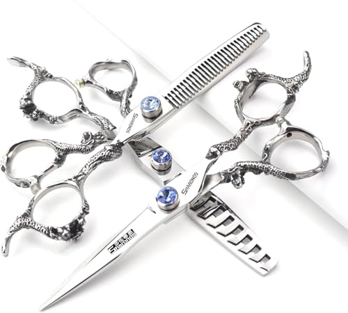 Tijeras de corte de pelo profesionales de 6/7 / 8/9 pulgadas, tijeras de corte de pelo afiladas de acero inoxidable, tijeras especiales para peluqueros (6 pulgadas - 3pc)