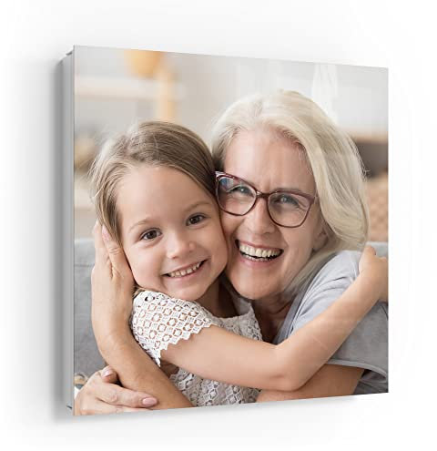 DEQORI personalisierter Schlüsselkasten weiß mit Foto | 30x30 cm | eigenes Bild | Glas & Metall Schlüssel-Box | Schlüsselschrank 50 Haken + 2 Magnete | Moderne Box magnetisch & beschreibbar