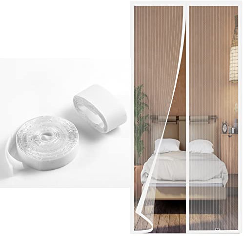 Nastro in velcro per Zanzariera Magnetica, solo lato adesivo, senza lembo, per il montaggio di zanzariere magnetiche. Uno largo (4 cm) + uno stretto (2 cm). Bianco