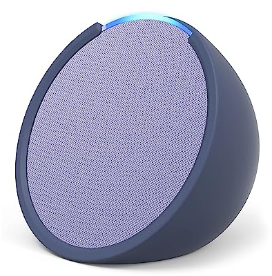 Echo Pop | Altavoz inteligente Bluetooth con Alexa de sonido potente y compacto | Lavanda + funda blanda, Made for Amazon, para Echo Pop (modelo del 2023), Azul