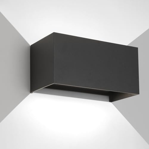 FUPE YCZM 25W LED Wandleuchte Innen/Außen,06500K Außenlampe Außenleuchte, IP65 Wand UP Down,Außenwandleuchte Mit Einstellbar Abstrahlwinkel Kaltweiß