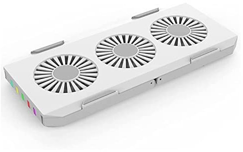 Laptop Cooler Stand Laptop Cooling Fan Computer Cooling Pad 3 Fan RGB LED Light Portable Folding Laptop Cooling Pad Bracket Laptop Cooling Pad Laptop Cooler Pad (Color : White, Size : 25 * 11 * 2cm)