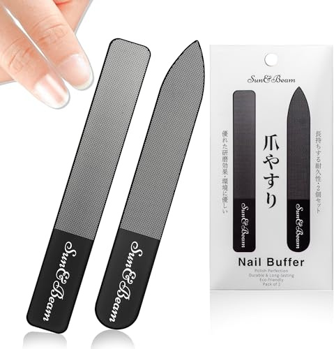 Sun&Beam Nails Lima per unghie in vetro nano lucidante per unghie lucidante per unghie professionale kit di strumenti per manicure 2 pezzi set