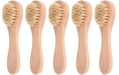 WOFASHPURET 5stücke Gesichtswaschbürste Aus Holz Manuelle Gesichtsreinigungsbürste Gesichtsschrubber Für Tiefenreinigung Porentiefenreinigungsbürste Hautpflege-tool Leicht Und Tragbar